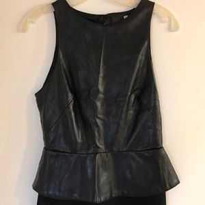 Leather Peplum Mini Dress